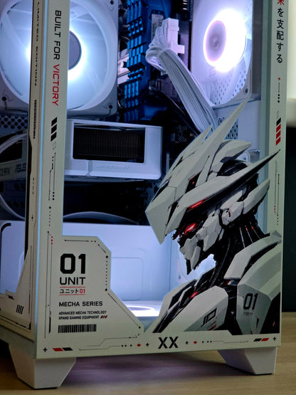 2.White Mecha Edition Game PC – Ryzen 7 / RTX 5060 Ti / 32GB RAM